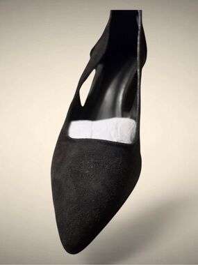 Anne Klein Black Pointed Toe Suede Mule
